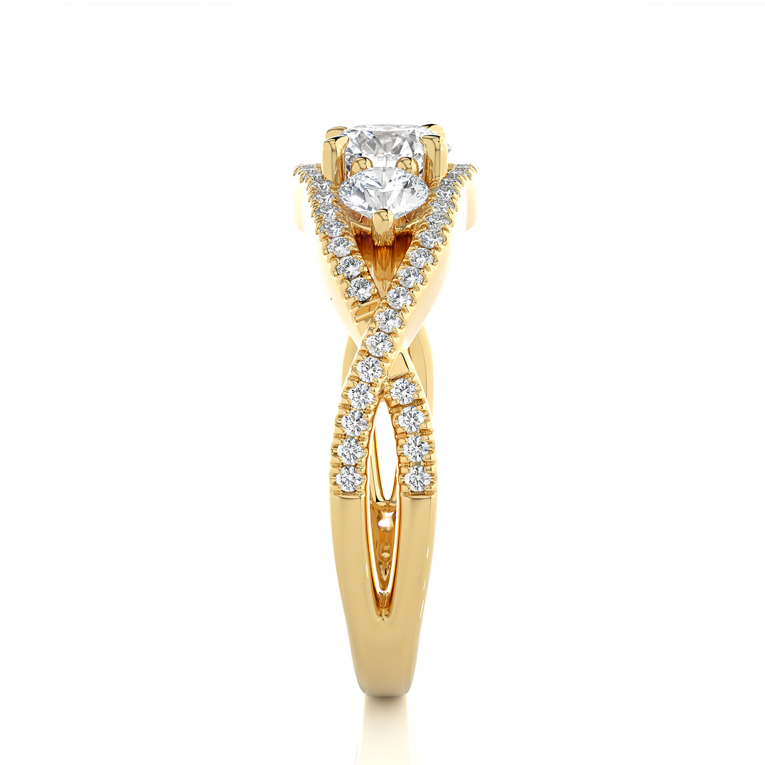 1.07 Carat Three Stone Lab-Grown Diamond Ring | Round Cut Engagement Ring