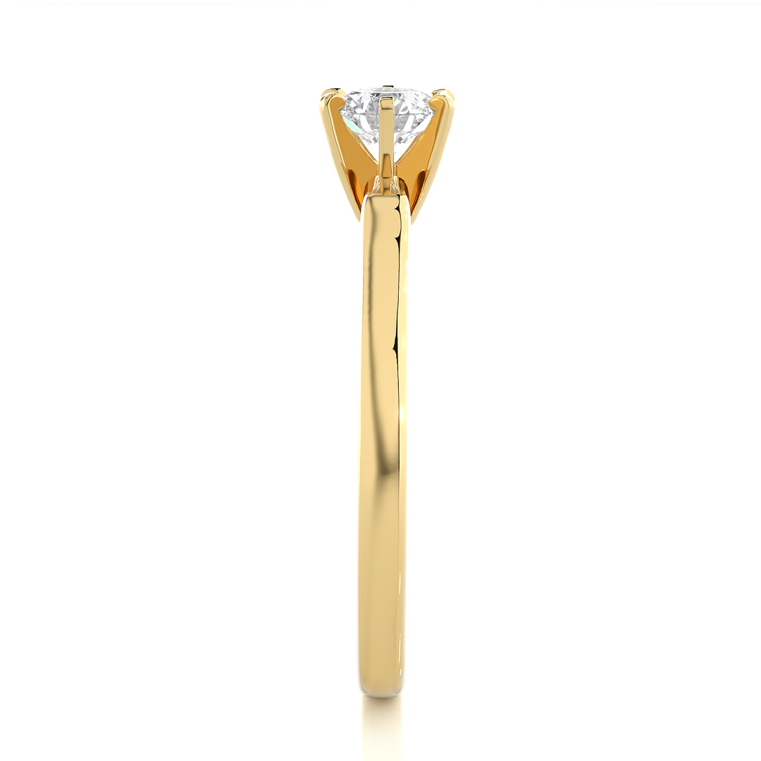 0.47 CT Round Lab Grown Diamond Solitaire Engagement Ring | Gold Band