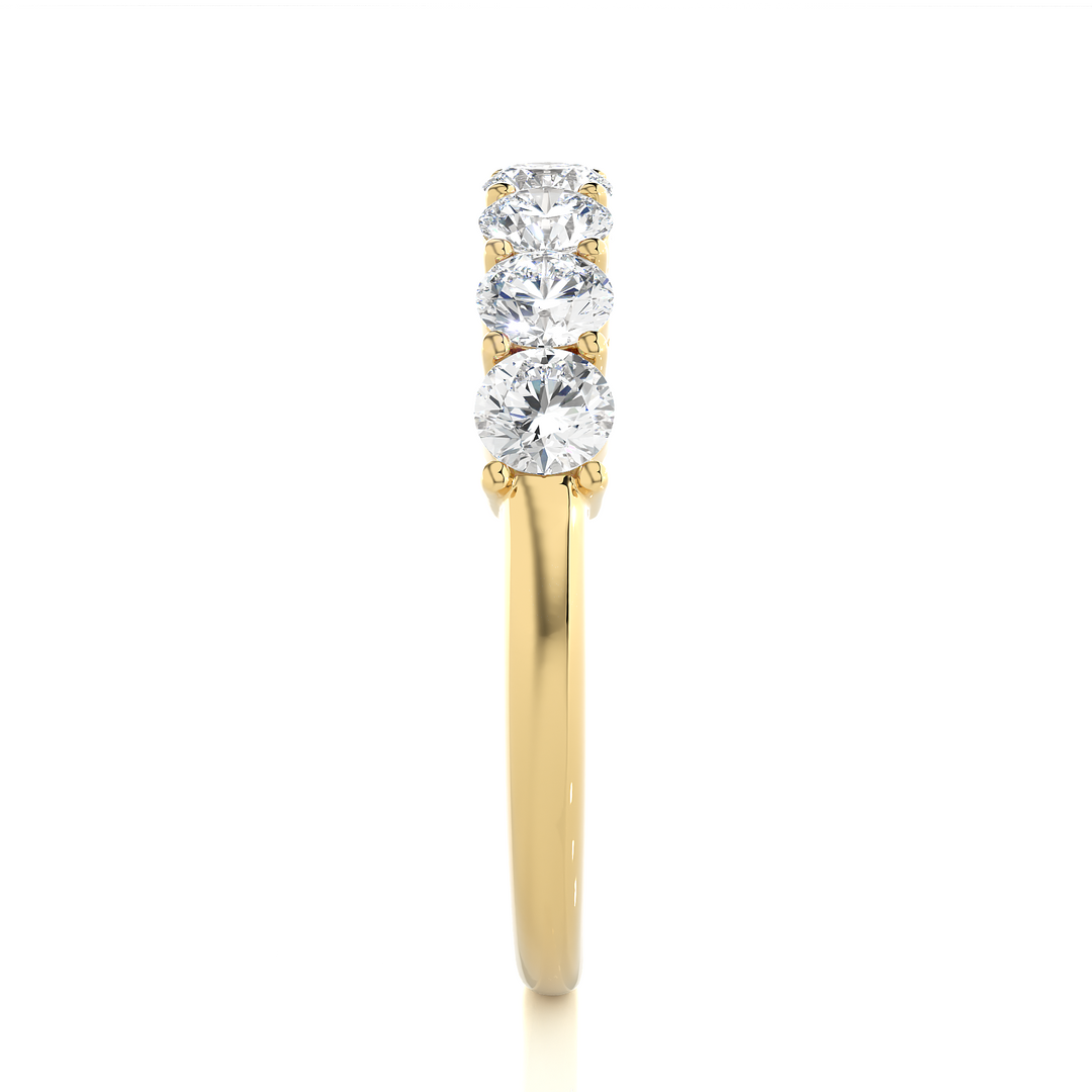 1.13 CT Round Cut Lab Grown Diamond Prong Set Band  7 Stone IGI Certified