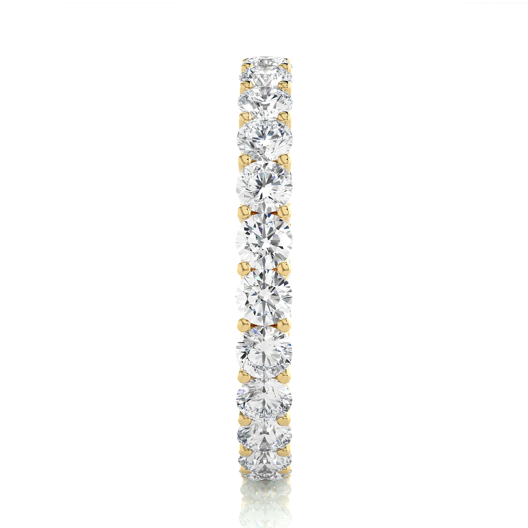 2.28 CT Round Lab Grown Diamond Prong Set Eternity Band | 25 Stone Gold Ring