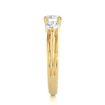Load image into Gallery viewer, 1.39 CT Round Lab Grown Diamond Three Stone Ring | 3 Stone Gold Band
