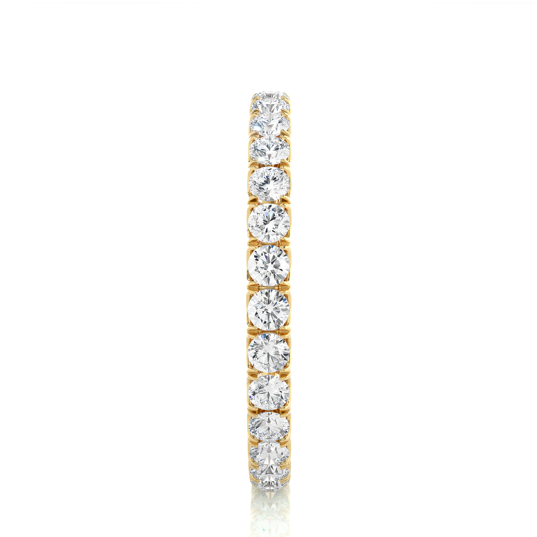 1.04 CT Round Lab Grown Diamond Micro Pave Eternity Ring | 30 Stone Gold Band
