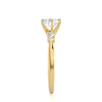 Load image into Gallery viewer, 0.69 CTW Round Lab-Grown Diamond Engagement Ring with Claw &amp; Bezel Set E-F / VVS-VS
