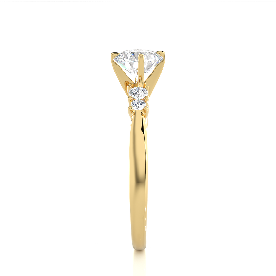 0.69 CTW Round Lab-Grown Diamond Engagement Ring with Claw & Bezel Set E-F / VVS-VS
