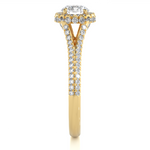 Load image into Gallery viewer, 1.07 CT Split Shank Halo Lab Grown Round Diamond Ring with 115 Stones
