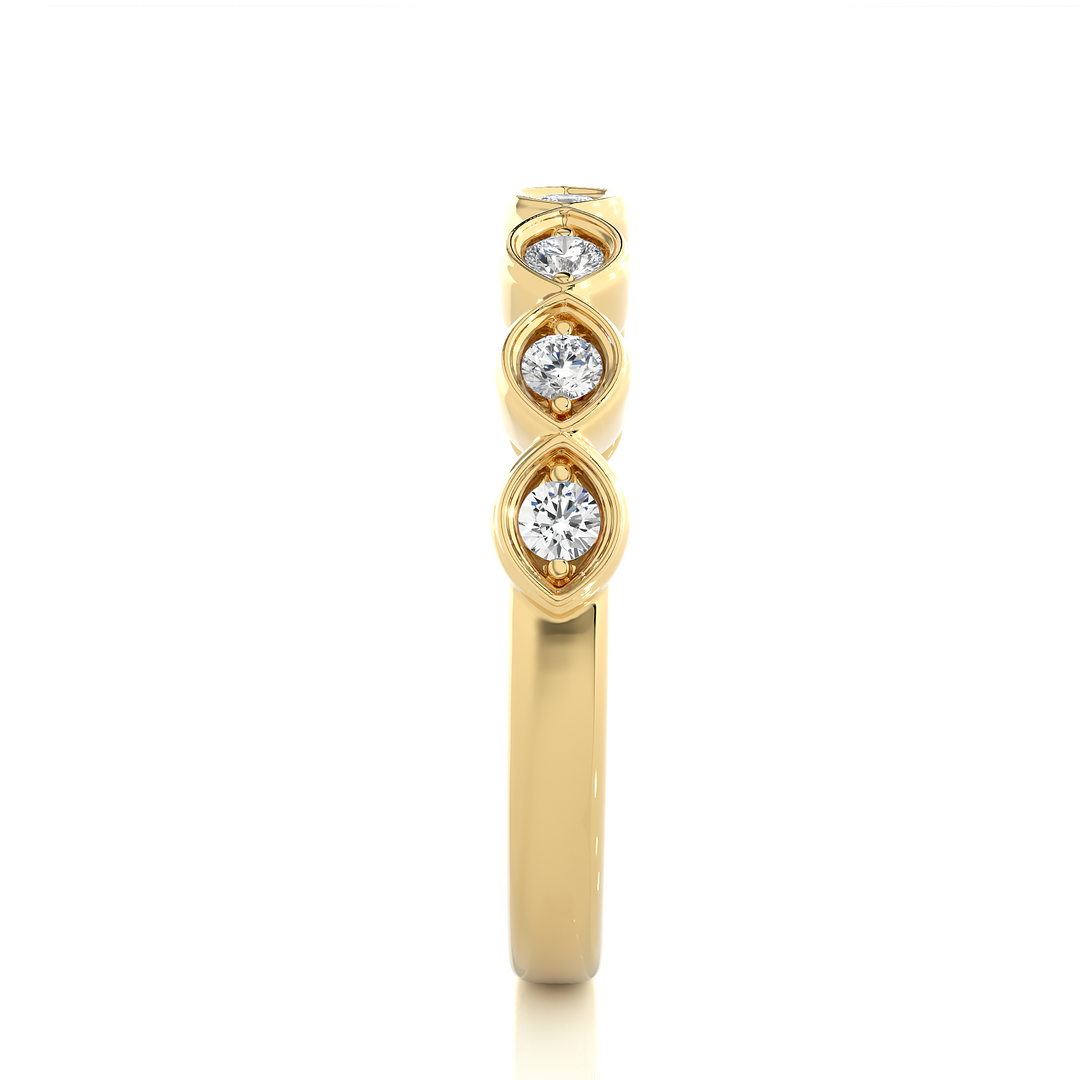 0.21 CT Round Cut Lab Grown Diamond Marquise-Style 7 Stone Ring  IGI Certified