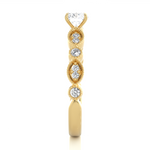 Load image into Gallery viewer, 0.67 CT Round Lab Grown Diamond Vintage Milgrain Ring | 13 Stone Gold Band
