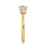 Load image into Gallery viewer, 1.39 CT Round Lab Grown Diamond Three Stone Ring | 3 Stone Gold Band
