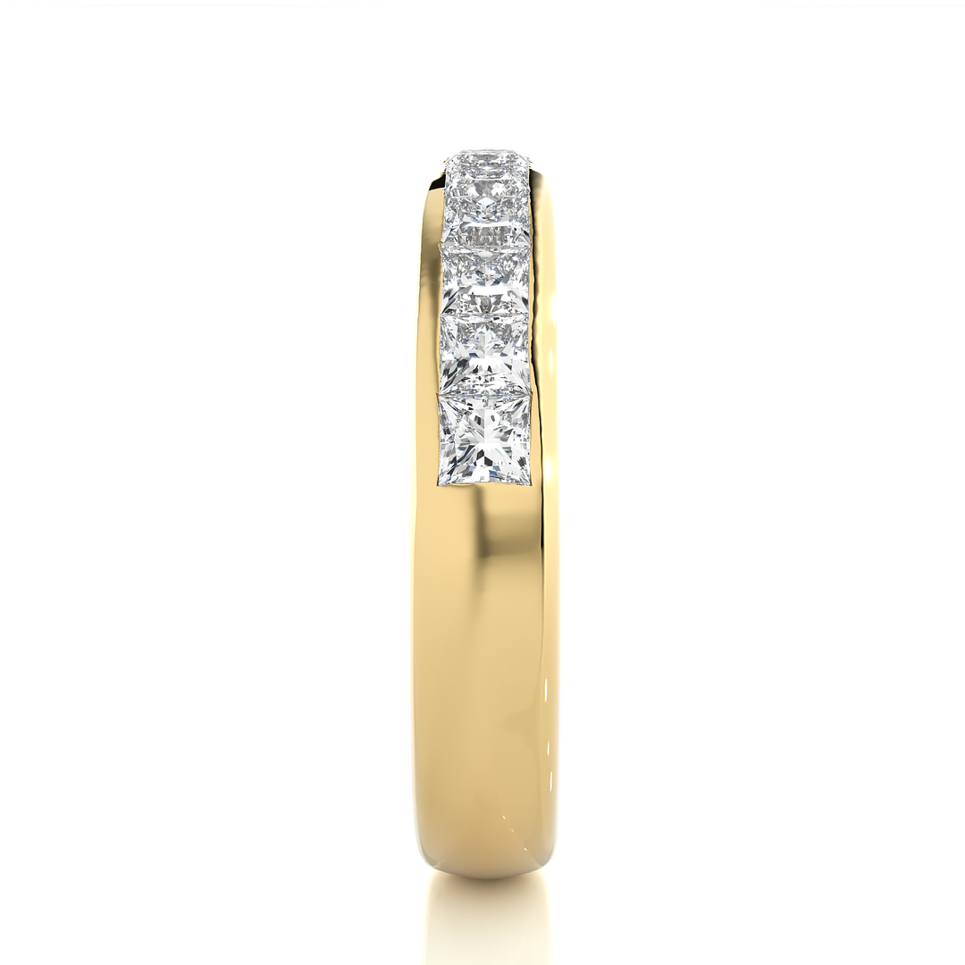0.55 CT Princess Cut Lab Grown Diamond Channel Set Band  11 Stone IGI Certified