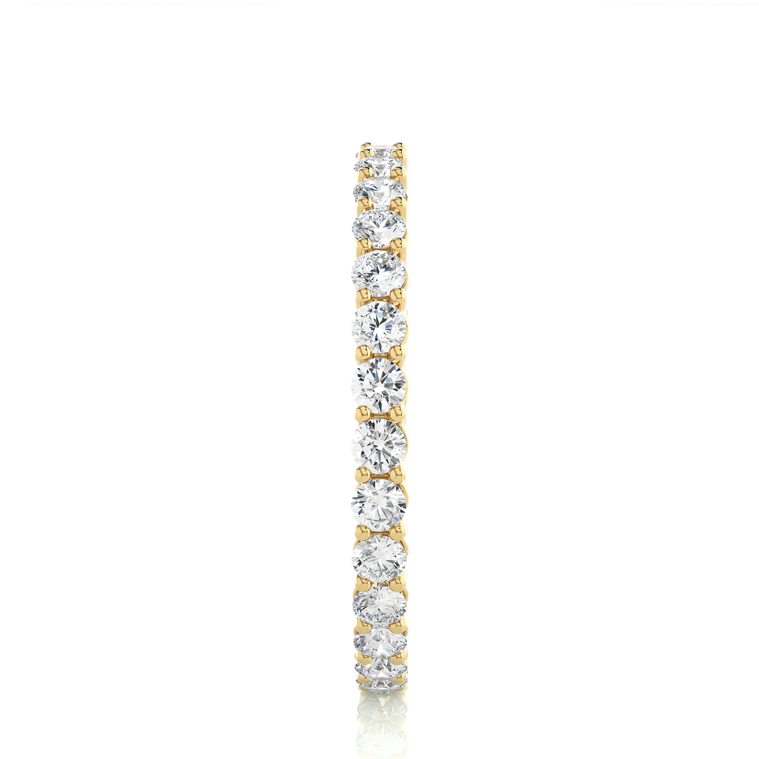 0.90 CT Round Lab Grown Diamond Eternity Band | 30 Stone Gold Ring