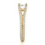 Load image into Gallery viewer, 1.08 CTW Round Lab-Grown Diamond Engagement Ring with Split Shank &amp; Hidden Halo E-F / VVS-VS

