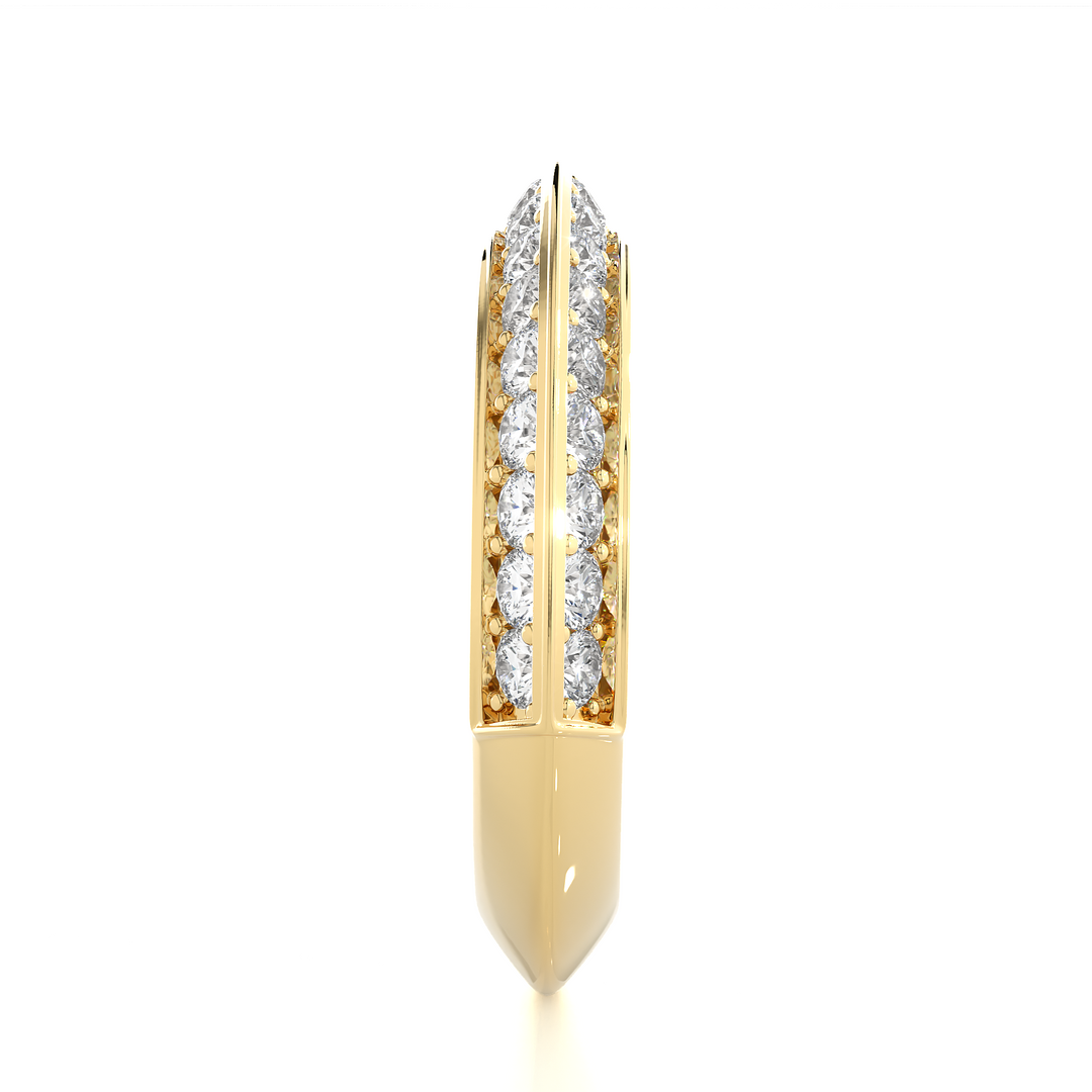 1.02 CT Round Cut Lab Grown Diamond Two Row Band  34 Stone IGI Certified