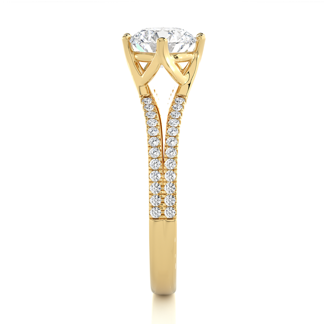 1.34 CTW Round Lab-Grown Diamond Engagement Ring with Split Shank E-F / VVS-VS