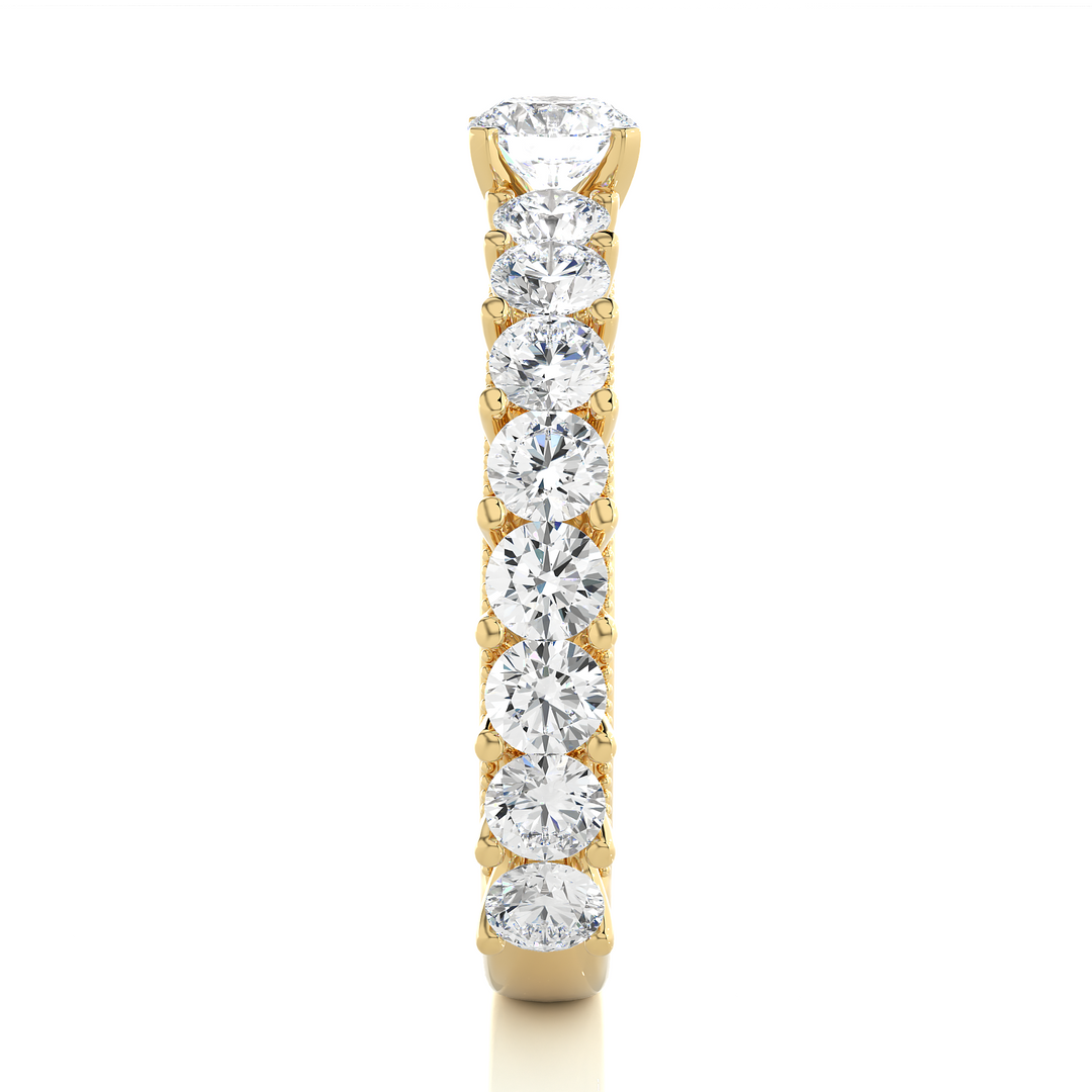 2.53 CTW Round Lab-Grown Diamond Engagement Ring with Milgrain Detailing E-F / VVS-VS