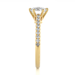 Load image into Gallery viewer, 1.47 CTW Round Lab-Grown Diamond Engagement Ring with Six-Prong Center &amp; Micropave Sides E-F / VVS-VS

