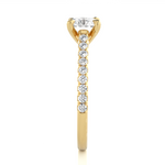 Load image into Gallery viewer, 1.36 CTW Round Lab-Grown Diamond Engagement Ring with Claw &amp; Micropave Set E-F / VVS-VS
