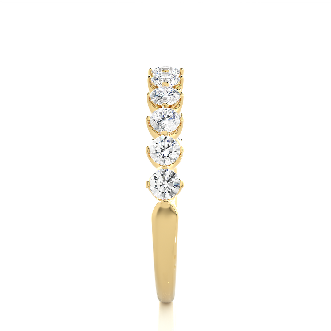 0.57 CT Round Cut Lab Grown Diamond Prong Set Band  11 Stone IGI Certified