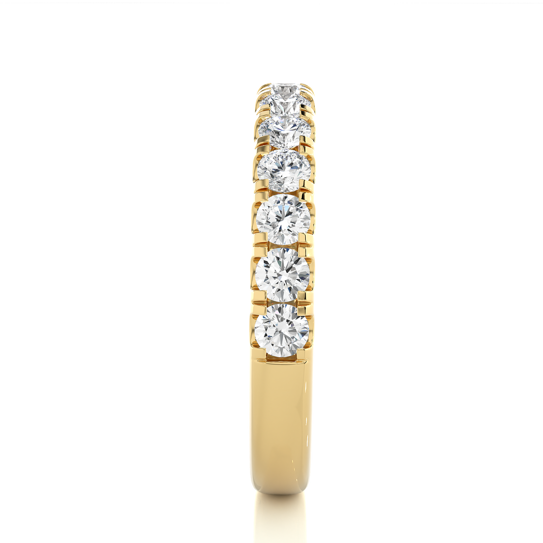 0.96 CT Round Cut Lab Grown Diamond Micro Pave Band  13 Stone IGI Certified