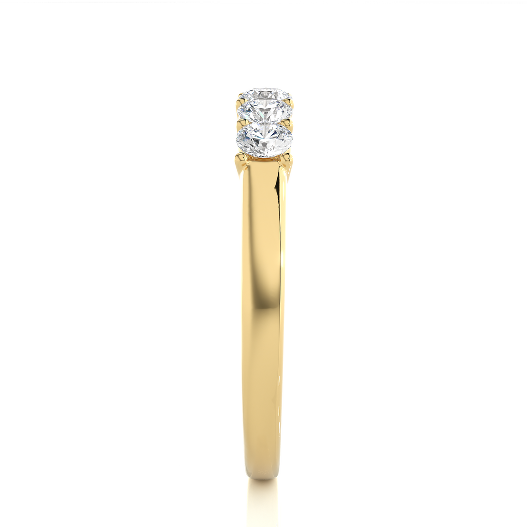 0.51 CT Round Cut Lab Grown Diamond Five Stone Prong Set Ring  IGI Certified