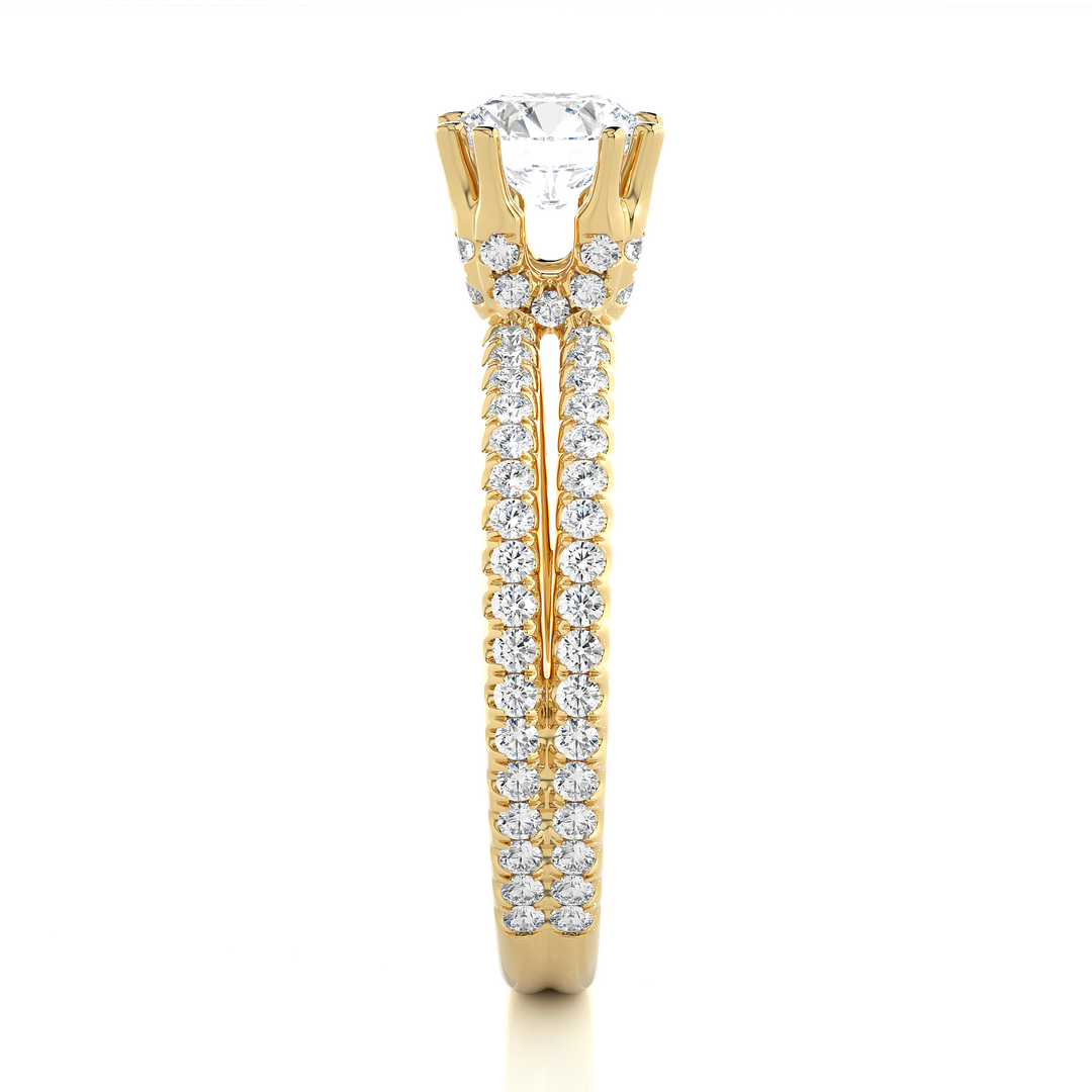 1.32 CTW Lab-Grown Diamond Split Shank Engagement Ring – Round Cut