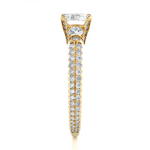 Load image into Gallery viewer, 1.45 CT Round Center with Round Side Lab Grown Diamond Three Stone Ring | 105 Stone Gold Band
