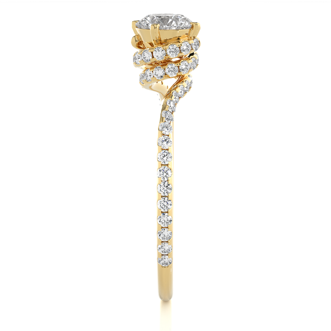 0.84 CTW Round Lab-Grown Diamond Twisted Engagement Ring E-F / VVS-VS