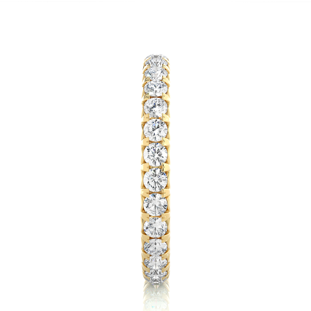 1.04 CT Round Lab Grown Diamond Micro Pave Eternity Band | 30 Stone Gold Ring
