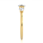 Load image into Gallery viewer, 0.88 CT Round Lab Grown Diamond Bar Setting Ring | 3 Stone Gold Band
