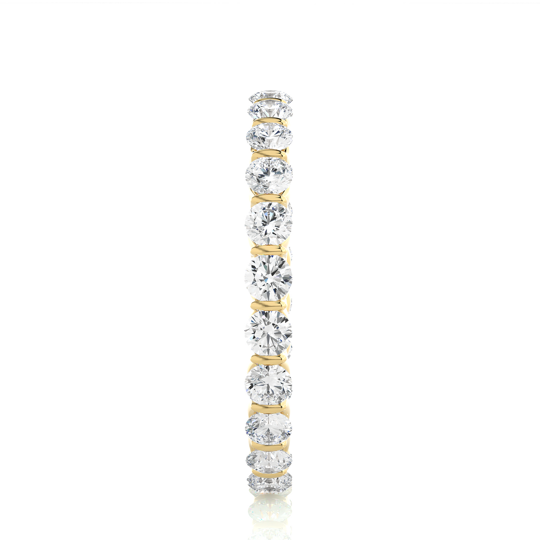 1.09 CT Round Lab Grown Diamond Bar Set Eternity Band | 24 Stone Gold Ring