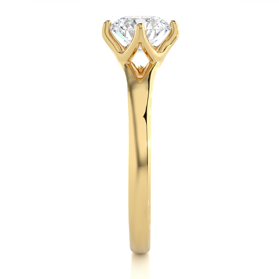 1.08 CT Round Brilliant Lab Grown Diamond Solitaire Engagement Ring | Gold Band