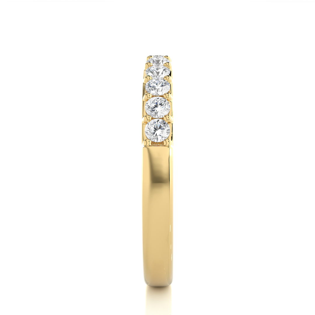 0.40 CT Round Cut Lab Grown Diamond Prong Set Band  10 Stone IGI Certified
