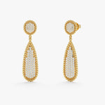 Load image into Gallery viewer, Teardrop Pavé Lab-Grown Diamond Earrings 0.93 CTW – 166 Round Stones | 10K, 14K, 18K Gold | IGI Certified