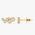 Load image into Gallery viewer, Bubble-Style Bezel-Set Lab-Grown Diamond Earrings 0.53 CTW – 10 Round Stones | 10K, 14K, 18K Gold | IGI Certified