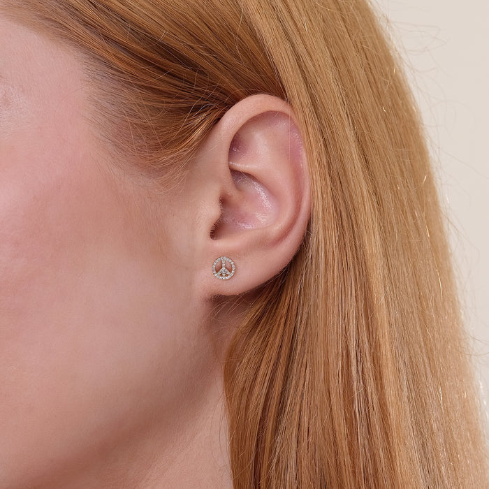 Round Lab-Grown Diamond Y-Shaped Circle Earrings 0.15 CTW – 60 Stones | 10K, 14K, 18K White, Yellow & Rose Gold | IGI Certified