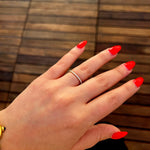 Load image into Gallery viewer, 10K Yellow Gold Round Cut Diamond Micro Pave Half Eternity Wedding Band Ring
