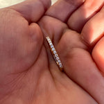 Load image into Gallery viewer, 10K Yellow Gold Round Cut Diamond Micro Pave Half Eternity Wedding Band Ring
