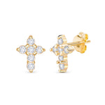 Load image into Gallery viewer, Lab-Grown Diamond Cross Stud Earrings – 0.36 Ct | Faith Jewelry for Women
