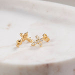 Load image into Gallery viewer, Lab-Grown Diamond Cross Stud Earrings – 0.36 Ct | Faith Jewelry for Women

