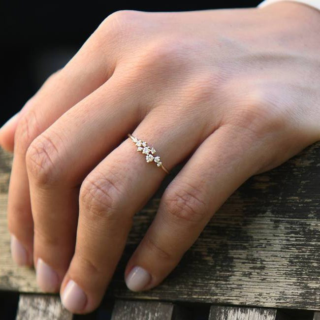 0.23 CT Lab-Grown Cluster Diamond Ring | 9-Stone IGI Certified Design