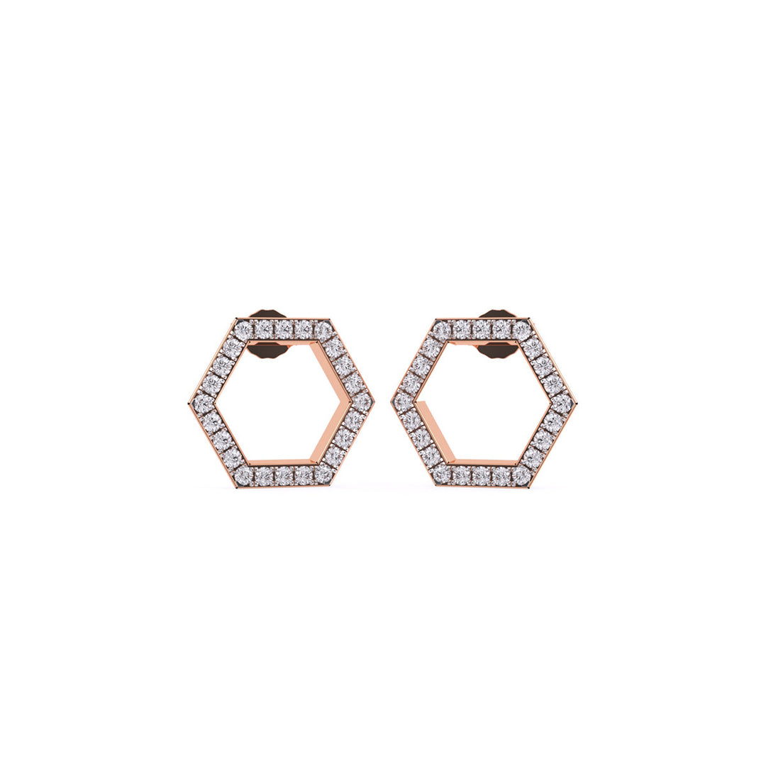 Round Lab-Grown Diamond Circle Earrings 0.41 CTW – 48 Stones | 10K, 14K, 18K White, Yellow & Rose Gold | IGI Certified