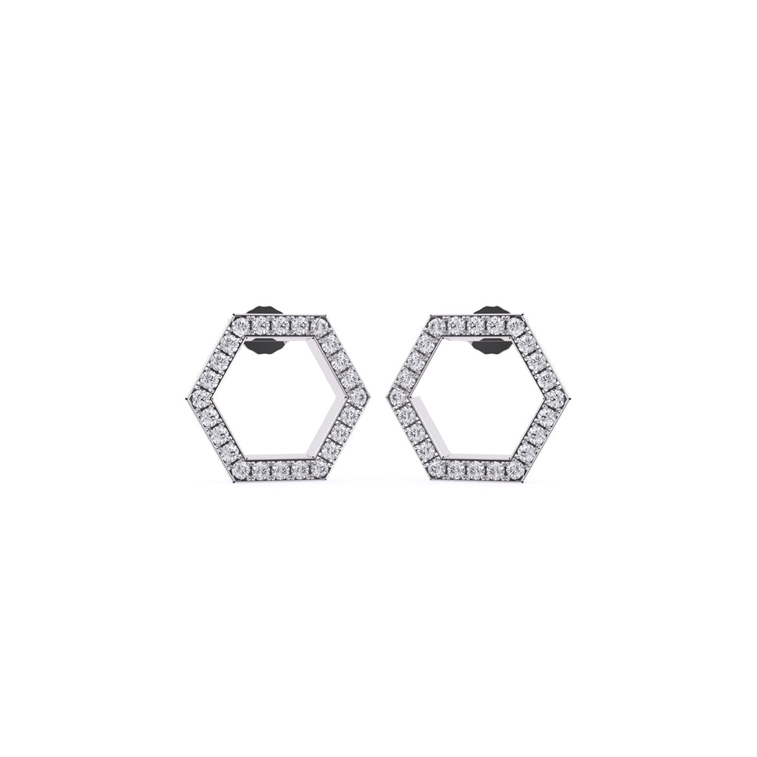 Round Lab-Grown Diamond Circle Earrings 0.41 CTW – 48 Stones | 10K, 14K, 18K White, Yellow & Rose Gold | IGI Certified