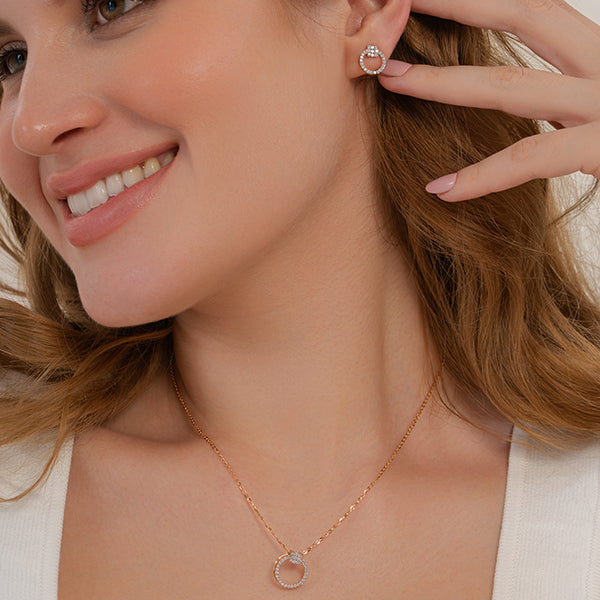 Round Lab Grown Diamond Round Circle Earrings 0.38 CTW – 54 Stones, 10K 14K 18K White Yellow Rose Gold, IGI Certified