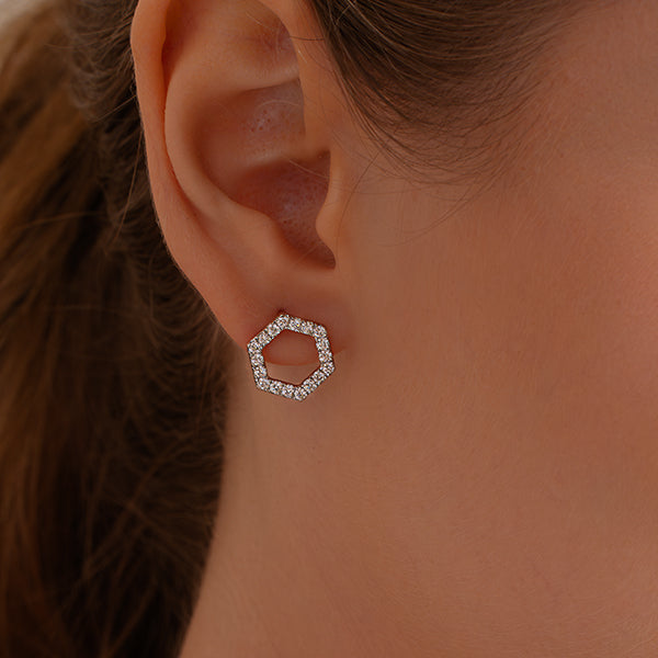 Round Lab Grown Diamond Circle Earrings 0.90 CTW – 36 Stones, 10K 14K 18K White Yellow Rose Gold, IGI Certified