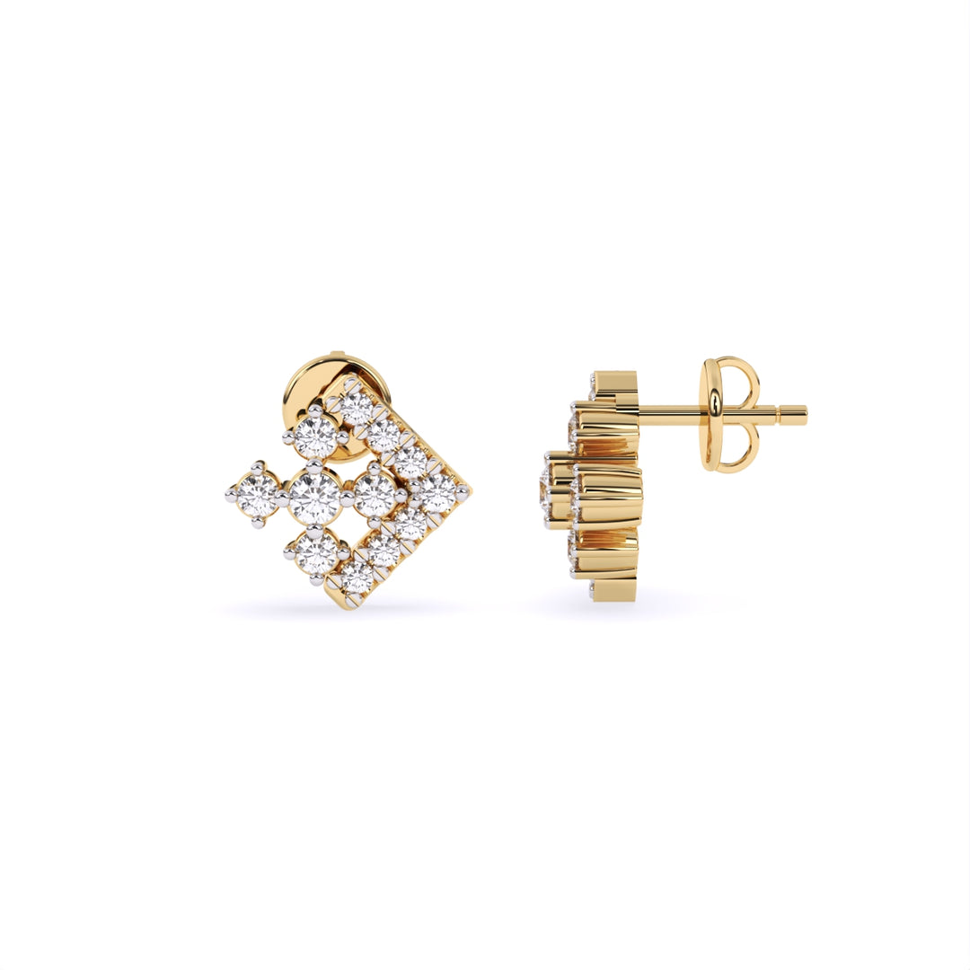 Round Lab-Grown Diamond Arrow Earrings 0.23 CTW – 24 Stones | 10K, 14K, 18K White, Yellow & Rose Gold | IGI Certified