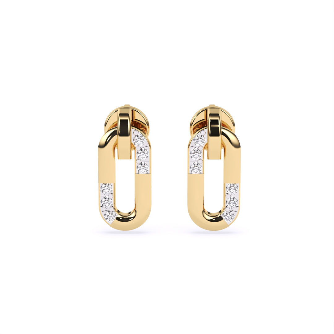 Round Lab-Grown Diamond Rounded Square Earrings 0.90 CTW – 12 Stones | Bezel Set | 10K, 14K, 18K White, Yellow & Rose Gold | IGI Certified