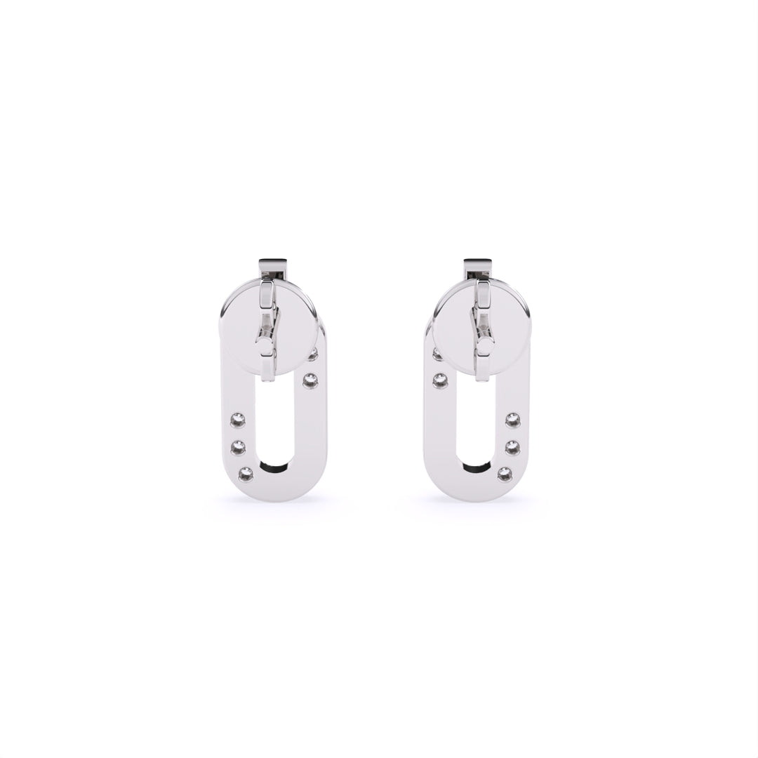 Round Lab-Grown Diamond Rounded Square Earrings 0.90 CTW – 12 Stones | Bezel Set | 10K, 14K, 18K White, Yellow & Rose Gold | IGI Certified