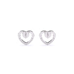Load image into Gallery viewer, Round Lab Grown Diamond Heart Earrings 0.15 CTW – 22 Stones, 10K 14K 18K White Yellow Rose Gold, IGI Certified
