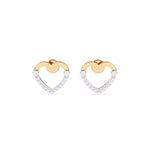 Load image into Gallery viewer, Round Lab Grown Diamond Heart Earrings 0.15 CTW – 22 Stones, 10K 14K 18K White Yellow Rose Gold, IGI Certified

