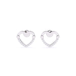 Load image into Gallery viewer, Round Lab Grown Diamond Heart Earrings 0.15 CTW – 22 Stones, 10K 14K 18K White Yellow Rose Gold, IGI Certified
