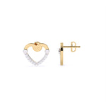 Load image into Gallery viewer, Round Lab Grown Diamond Heart Earrings 0.15 CTW – 22 Stones, 10K 14K 18K White Yellow Rose Gold, IGI Certified
